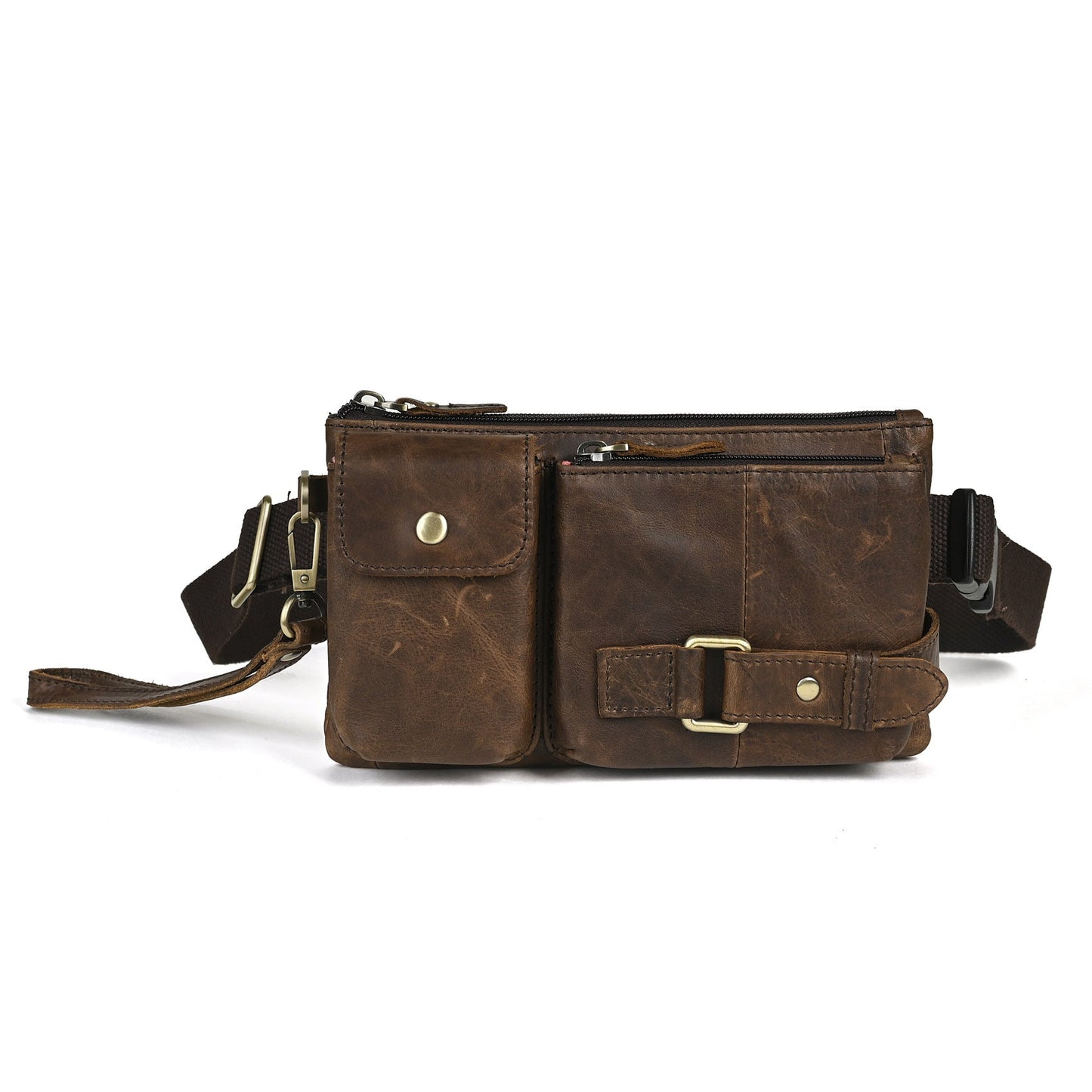 Trendy Vegetable Tanned Leather Men's Chest Bag