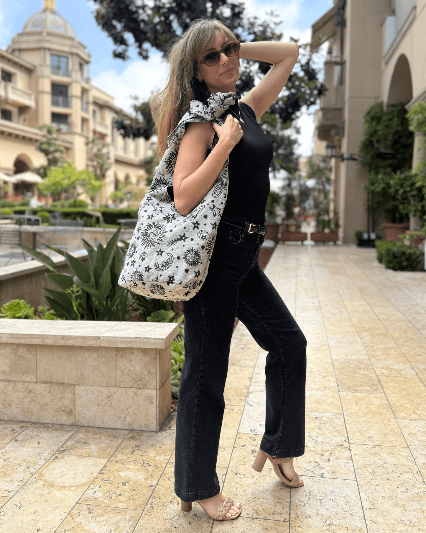 Celestial Print Hobo Bag - Kathmandu Collection