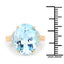 14K Yellow Gold Plated Blue Topaz & White Topaz Ring