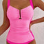 Tankini 2 pièces à contrôle du ventre froncé