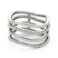Anillo de diseño de múltiples bandas de oro blanco de 14k con diamantes