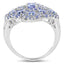 Bague de fiançailles en argent sterling avec tanzanite véritable de 3,31 carats