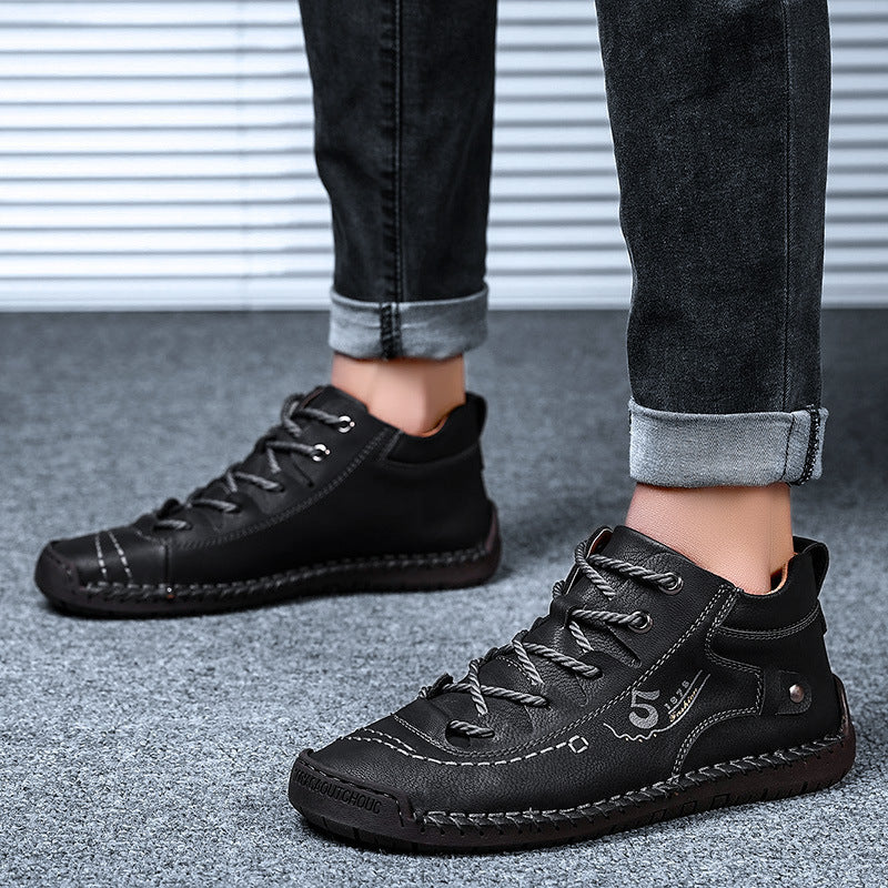 Men's Casual Hand-Stitched Low Top Martin Boots
