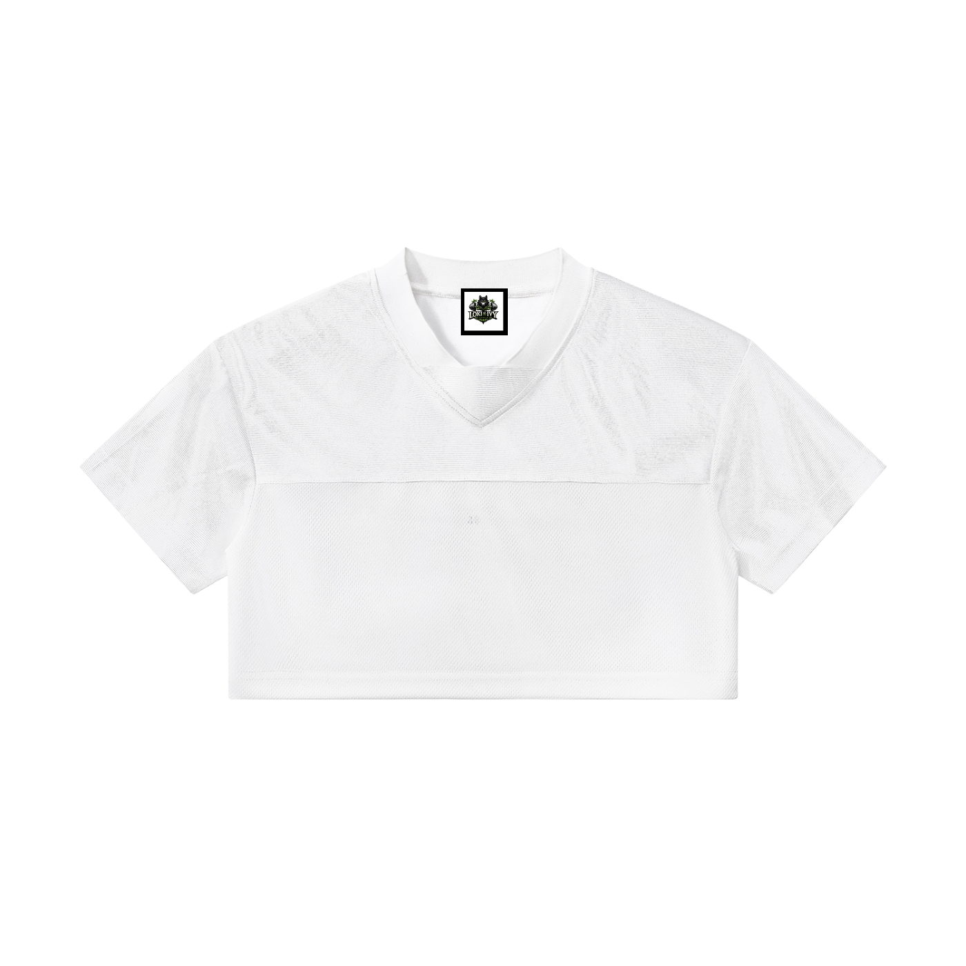 Loki & Ivy Women's Cropped Paneled V-Neck Jersey