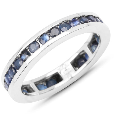 2.00 Carat Genuine Blue Sapphire Sterling Silver Ring
