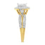 10K Yellow Gold 1.0 Cttw Diamond Composite Cushion Halo Engagement Ring