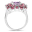 7.59 Carat Pink Amethyst & Rhodolite Sterling Silver Ring