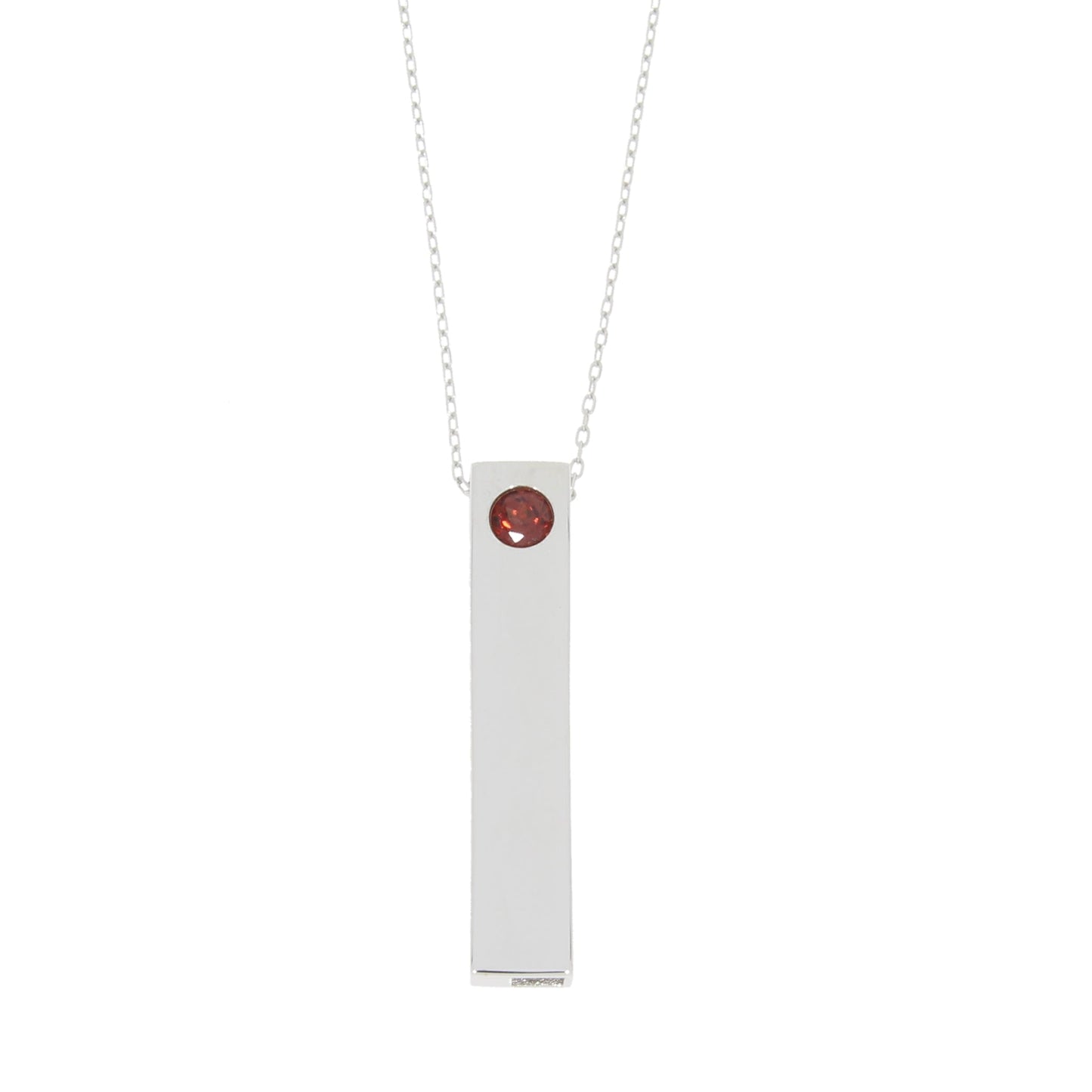 Genuine Garnet Fashion Pendant in Sterling Silver