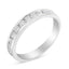 Anillo de boda de diamante redondo certificado IGI de 1/2 Cttw en oro blanco de 18K - Talla 7