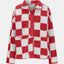 Chaqueta de Teddy de Manga Larga con Botones y Diseño a Cuadros Elegante