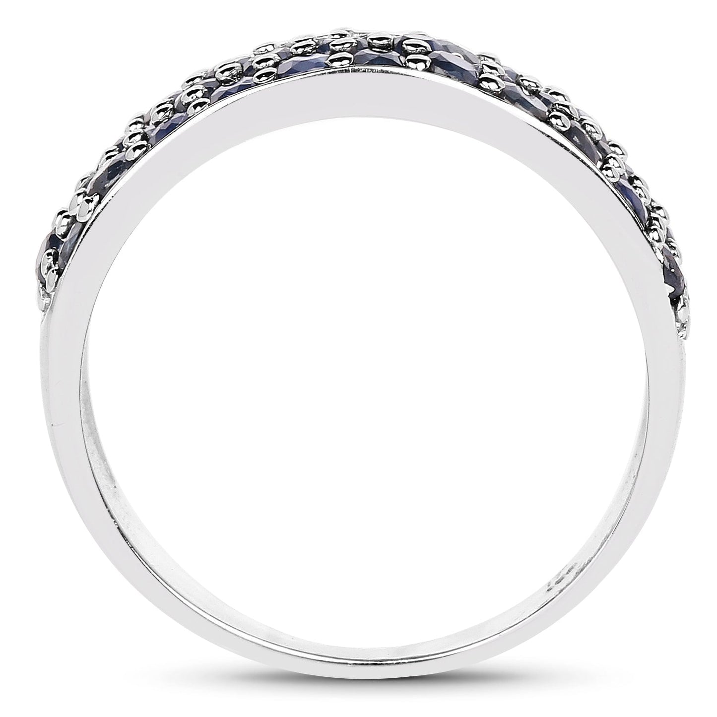 Bague en argent sterling avec saphir bleu véritable de 1,70 carat