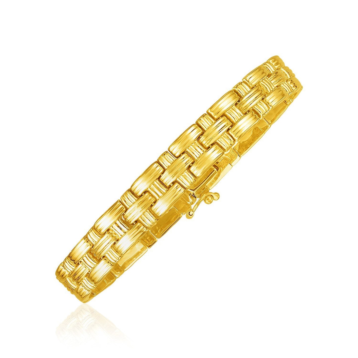 Bracelet en or jaune 14 carats tressé