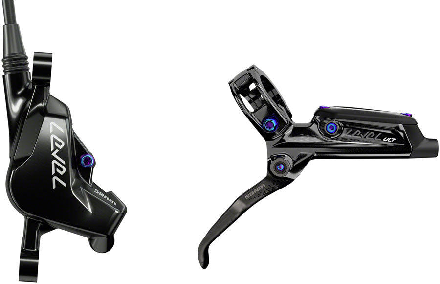 Palanca de freno hidráulica trasera SRAM Level Ultimate - Negra con hardware arcoíris