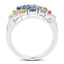 2.05 Carat Multi Sapphire Sterling Silver Engagement Ring