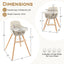 3-in-1 Convertible Wooden High Chair with Cushion - Beige