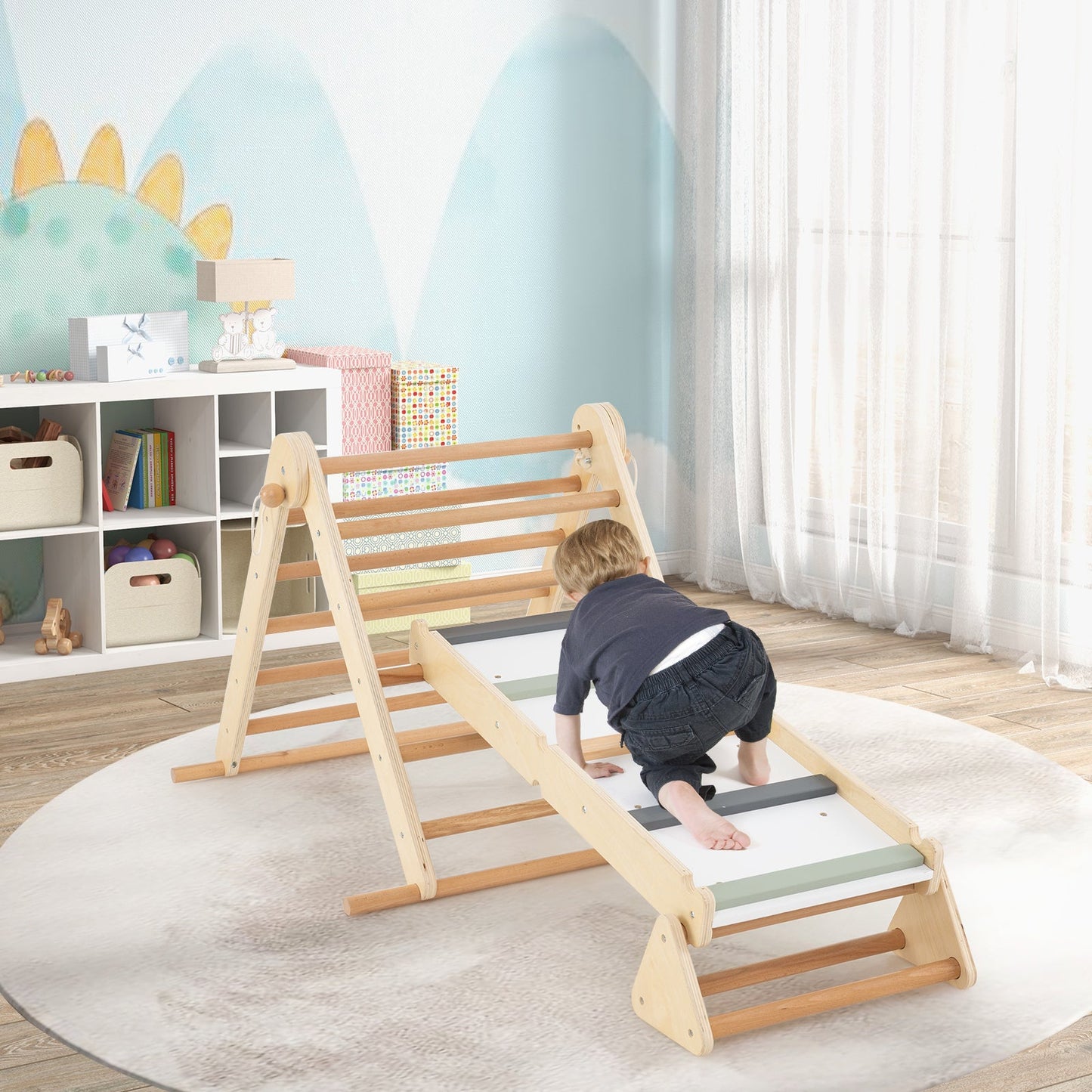 Juego de Escalada Pikler Triángulo 3 en 1 - Juguete Montessori Plegable