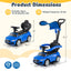 3-in-1 Mercedes-Benz Licensed Push Car - Blue