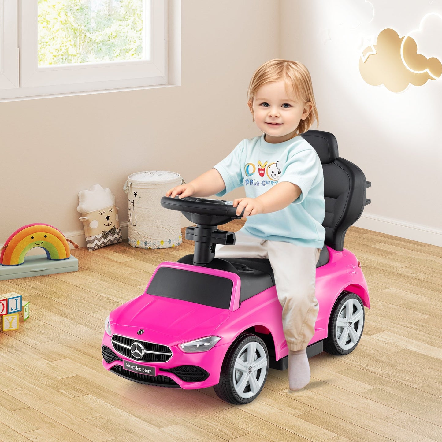 Mercedes-Benz Coche de Empuje 3 en 1 - Rosa