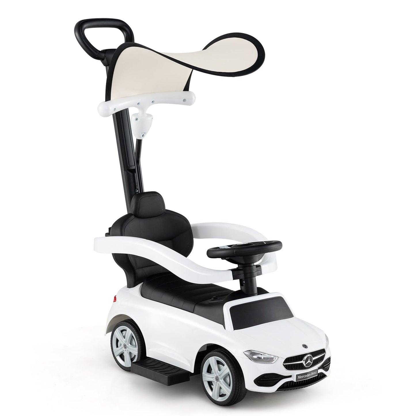 Coche de empuje 3 en 1 con licencia de Mercedes-Benz con toldo - Blanco