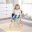 Chaise haute en bois convertible 3-en-1 avec coussin - Noir