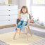 Chaise haute en bois convertible 3-en-1 avec coussin - Gris clair