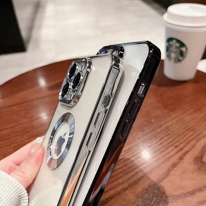 Luxury Plating Logo Hole Case for iPhone