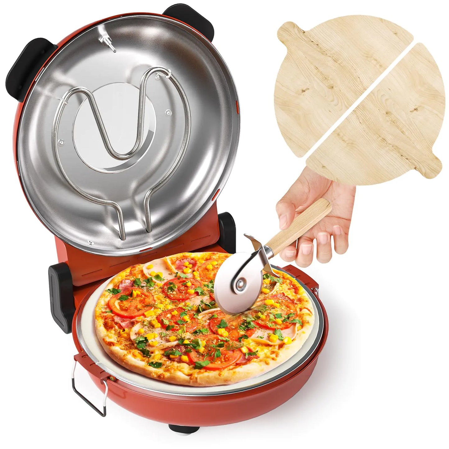 Horno de Pizza Eléctrico TMEDW - Fabricador de 12 Pulgadas para Encimera Interior
