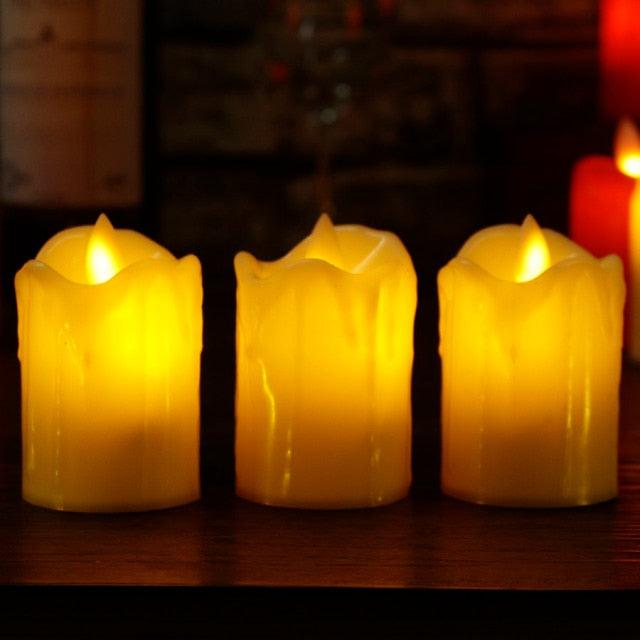Ensemble de bougies LED sans flamme en 3 pièces pour une décoration élégante