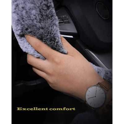 Juego de Cubiertas de Volante de Coche de Lana de Invierno de 3 Piezas
