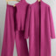 Conjunto de Tejido Elegante de 3 Piezas para Mujeres con Cárdigan y Pantalones
