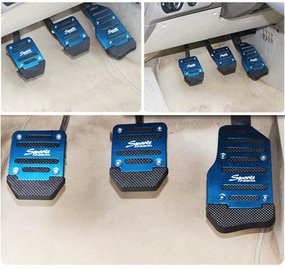 Universal Aluminum Non-Slip Car Pedal Cover Set - 3 Pieces