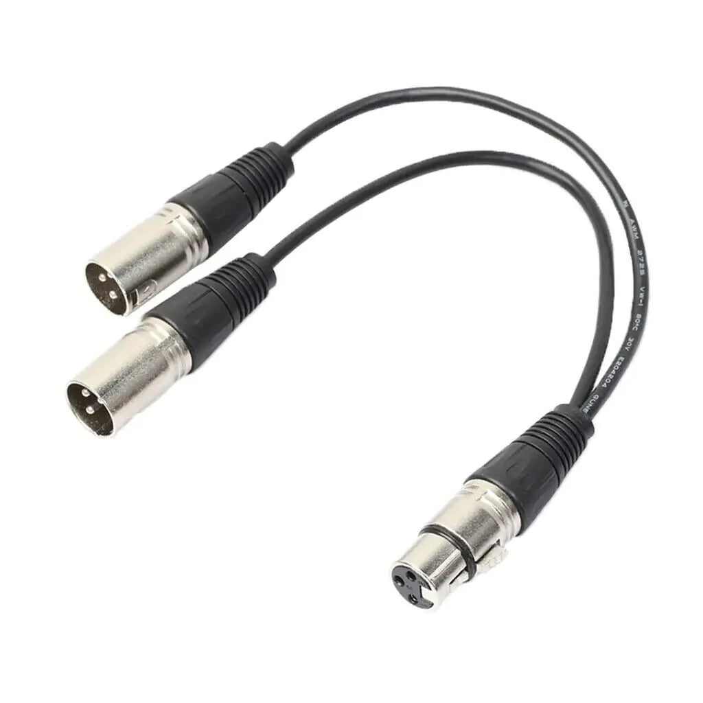3Pin XLR Female to Dual Male Y Splitter Cable Adapter