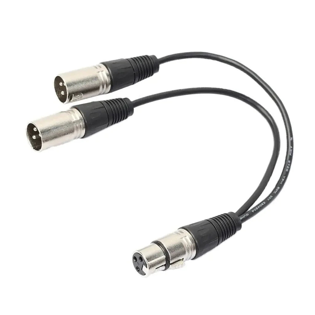3Pin XLR Female to Dual Male Y Splitter Cable Adapter