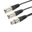 3Pin XLR Female to Dual Male Y Splitter Cable Adapter