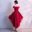 Elegant Off-Shoulder Bridesmaid Dress in Wine Red