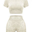 OLCHEE Women's Seamless Acid Wash Yoga Set - Coffee, Small