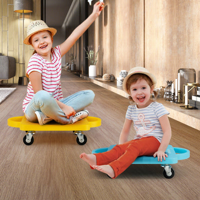 Pack de 4 planches à roulettes pour enfants avec poignées et roulettes pivotantes