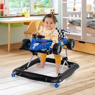 Centre d'activité pour bébé avec pousseur ajustable 4-en-1 - Bleu