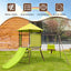 Columpio 4 en 1 con Casa de Juegos y Asiento Ajustable para Bebés - Verde