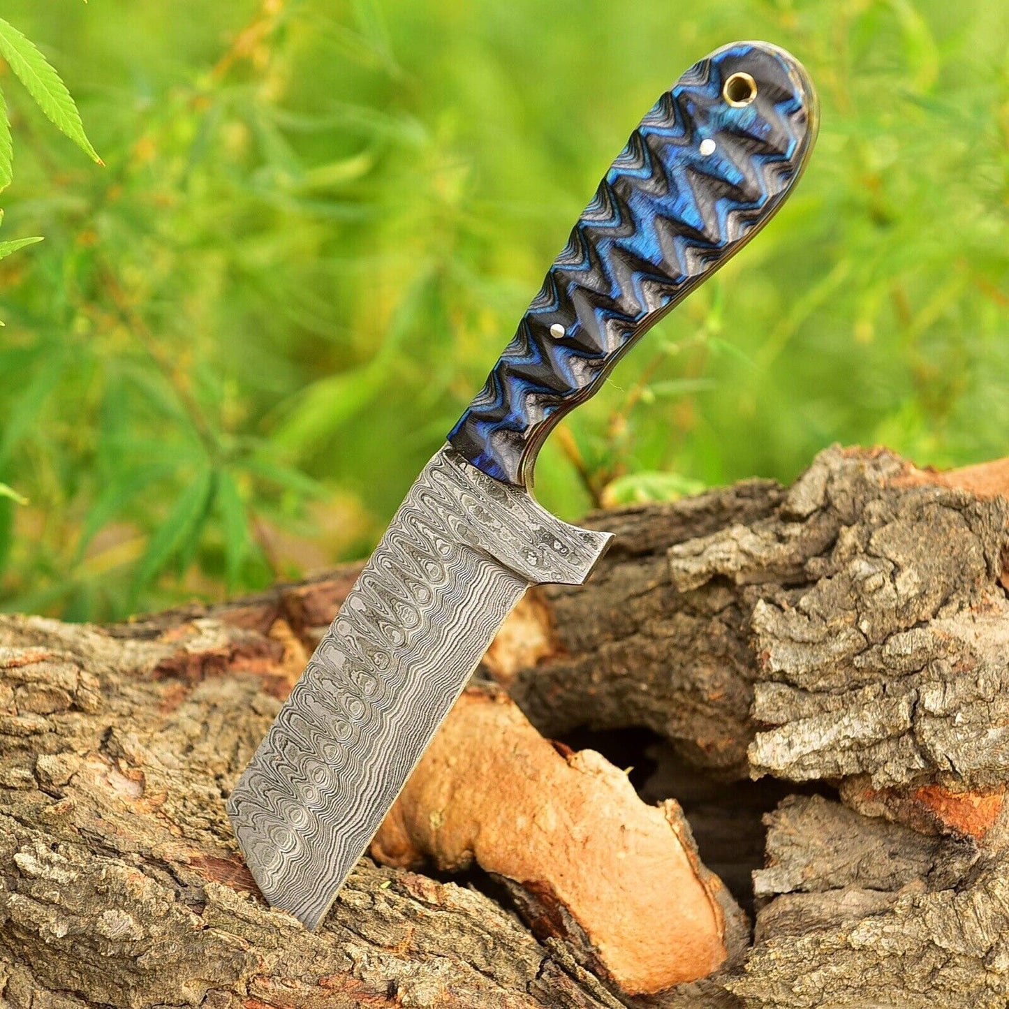 Handcrafted Cowboy Bull Cutter Knife | 4" Damascus Steel Blade - Korvel