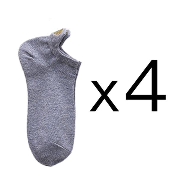 4 Pares de Calcetines Sin Mostrar con Bordado de Corazón para Mujeres