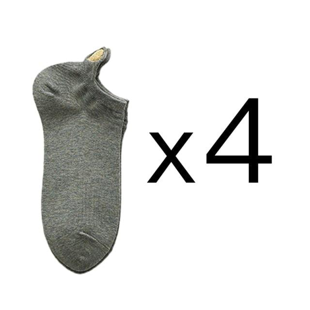 4 Pares de Calcetines Sin Mostrar con Bordado de Corazón para Mujeres
