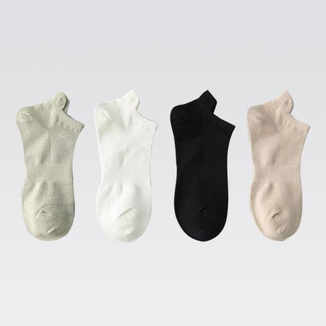 4 Pares de Calcetines Sin Mostrar con Bordado de Corazón para Mujeres