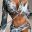 Ensemble de bikini tie-dye 4 pièces pour femmes
