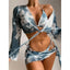 Ensemble de bikini tie-dye 4 pièces pour femmes