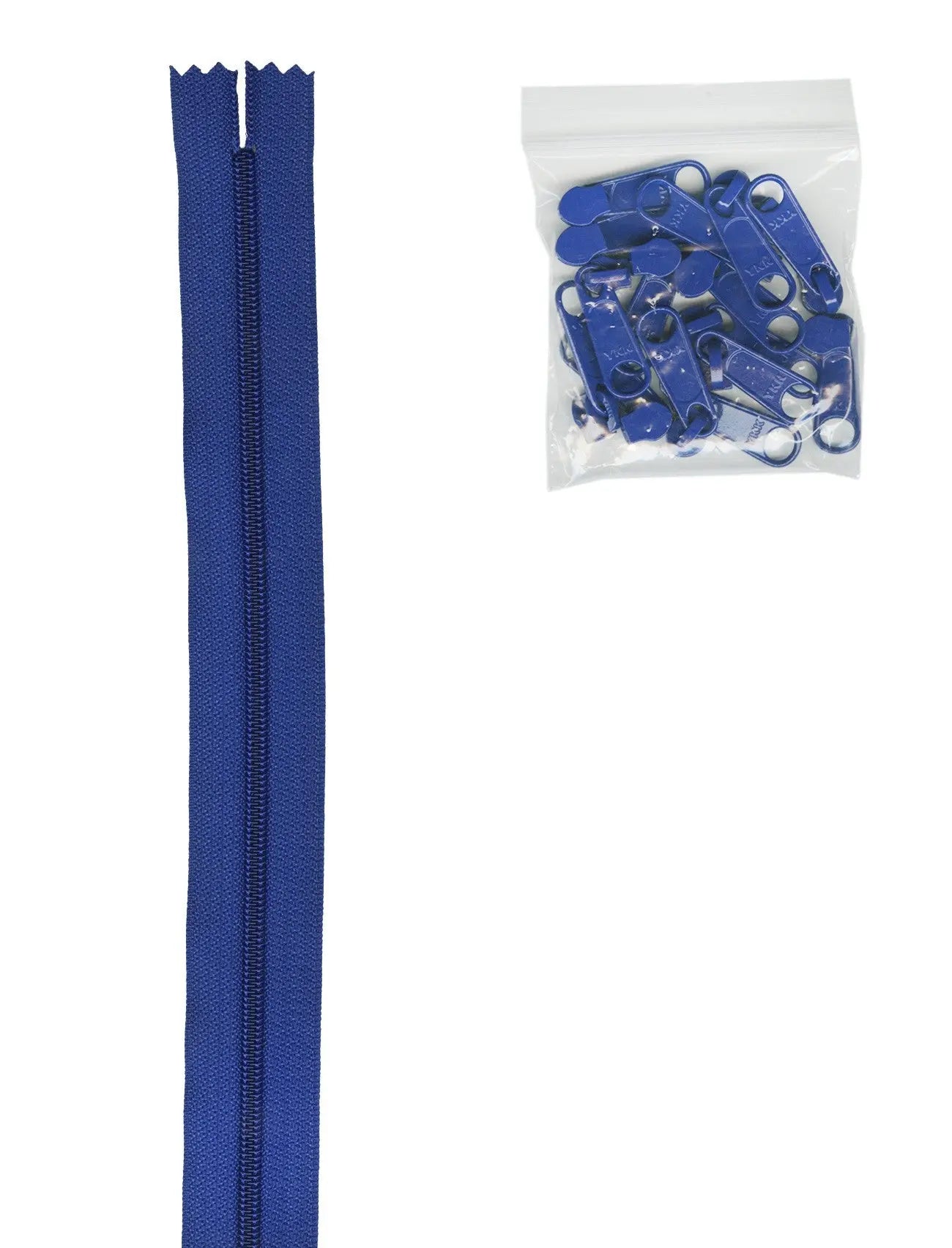 4 Yards de chaîne de fermeture éclair 16mm #4.5 avec 16 grands tirants bleu cobalt