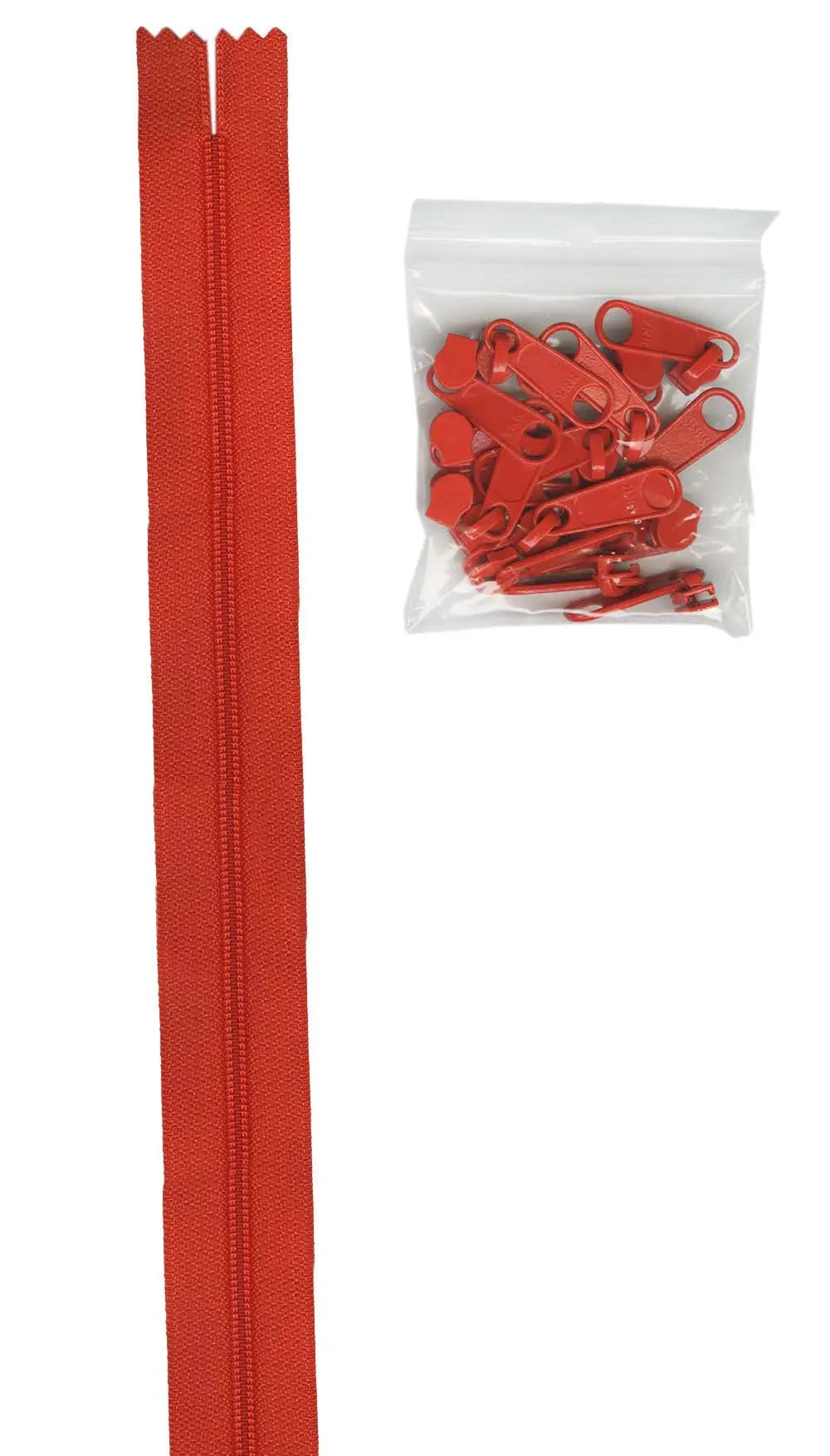 16mm #4.5 Open-End Zipper Chain with 16 Extra-Large Pulls - Tangerine