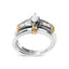 Conjunto de Anillo de Compromiso de Diamante Marquise en Oro Amarillo y Blanco de 14K - Talla 7