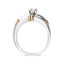 Conjunto de Anillo de Compromiso de Diamante Marquise en Oro Amarillo y Blanco de 14K - Talla 7