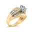 Ensemble de Bagues de Fiançailles en Or Jaune 14K avec Diamants en Cluster en Forme de Chevron - Tai